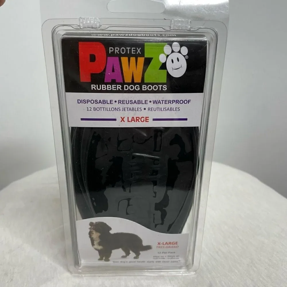 Protex Paws‎ Waterproof Rubber Dog Boots Black Size XL NWT